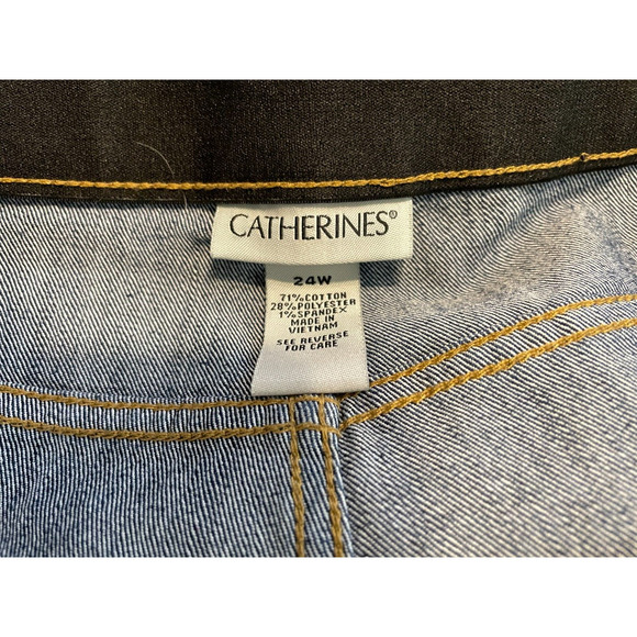Catherines Womens Capri Length Stretch Jeans Size 24W Dark Wash - Picture 9 of 9